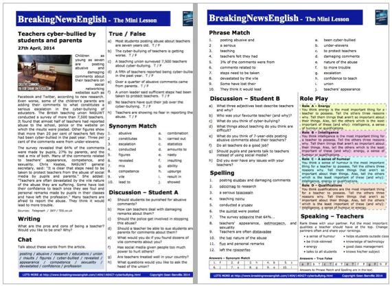 breaking-news-english-2-page-mini-lesson-cyberbullying-of-teachers