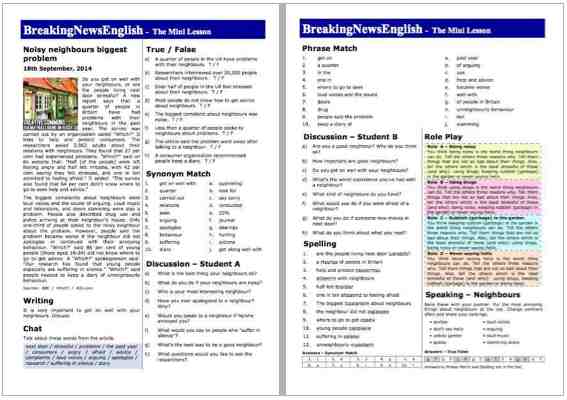 A 2-Page Mini-Lesson - Neighbours