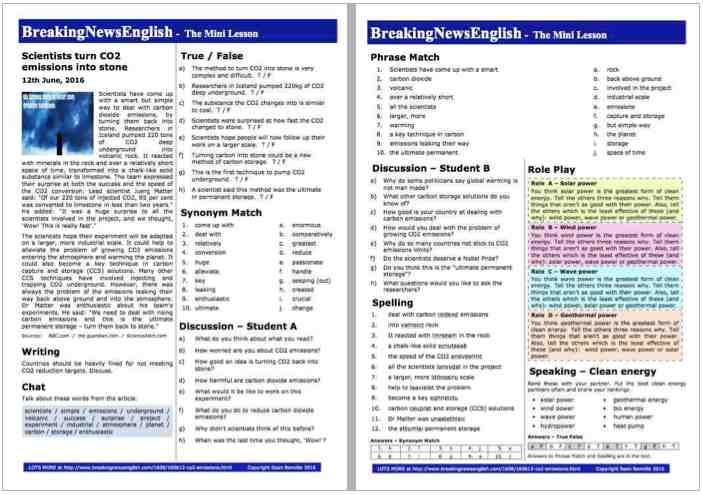 A 2-Page Mini-Lesson - CO2 Emissions