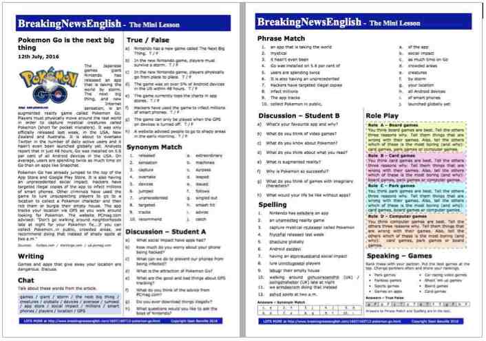 Lesson plans for adults english as a second language