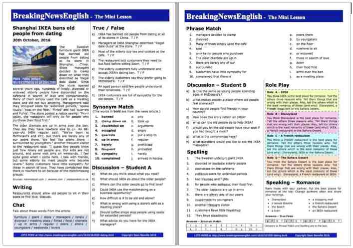 Speed dating english lesson