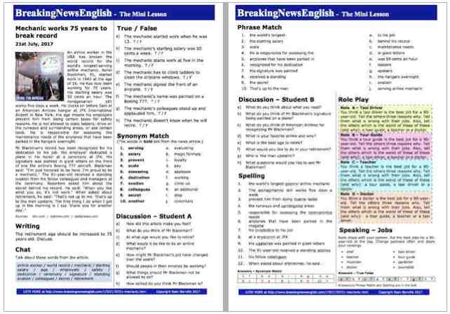 A 2-Page Mini-Lesson - Working Age